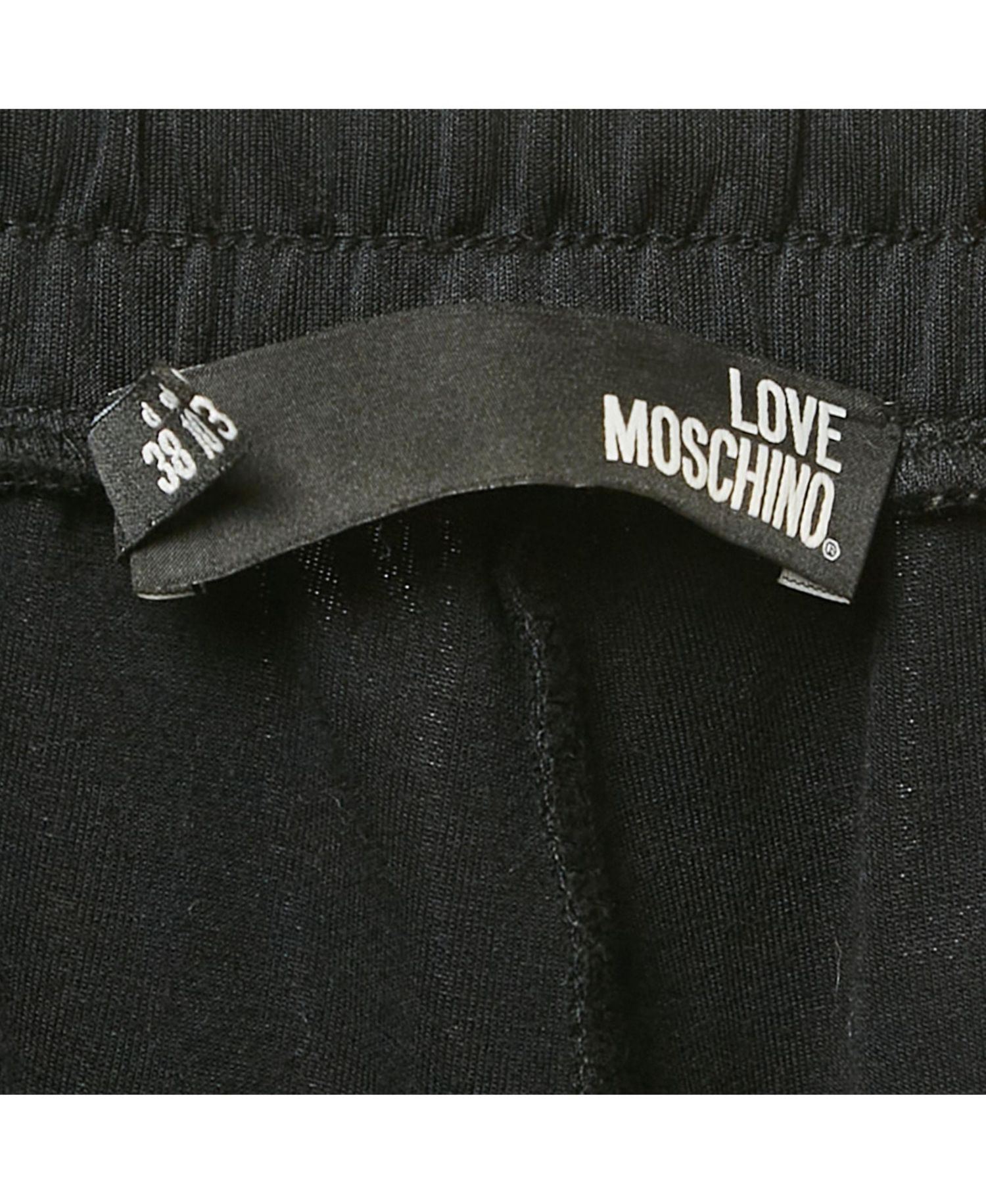 Women's Black Logo Printed Jersey Track Pants