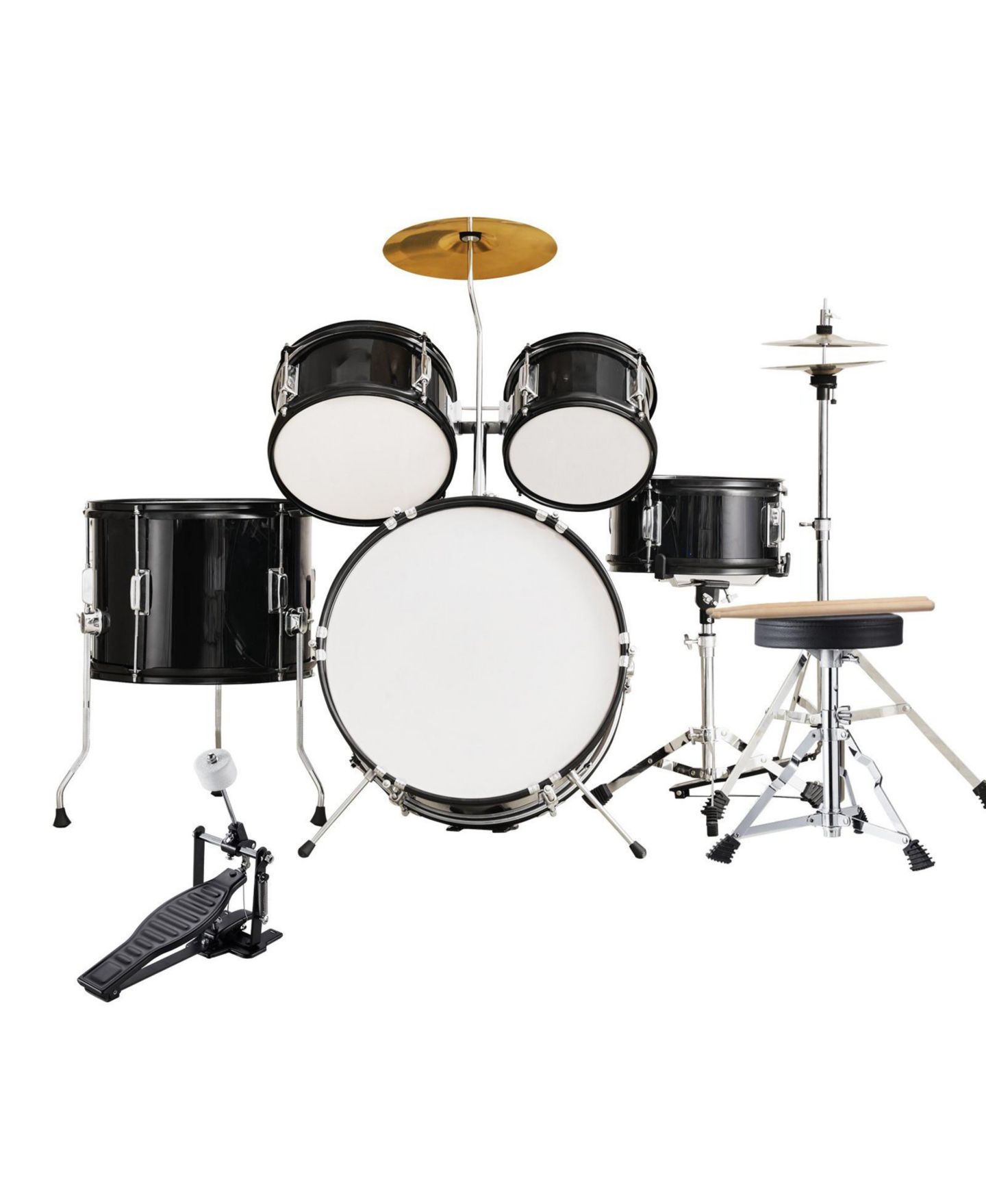 Детские игрушки SUGIFT Beginner Full Size Drum Kit, 5-Piece, Ages 6+, цвет: Чёрный — фото 3