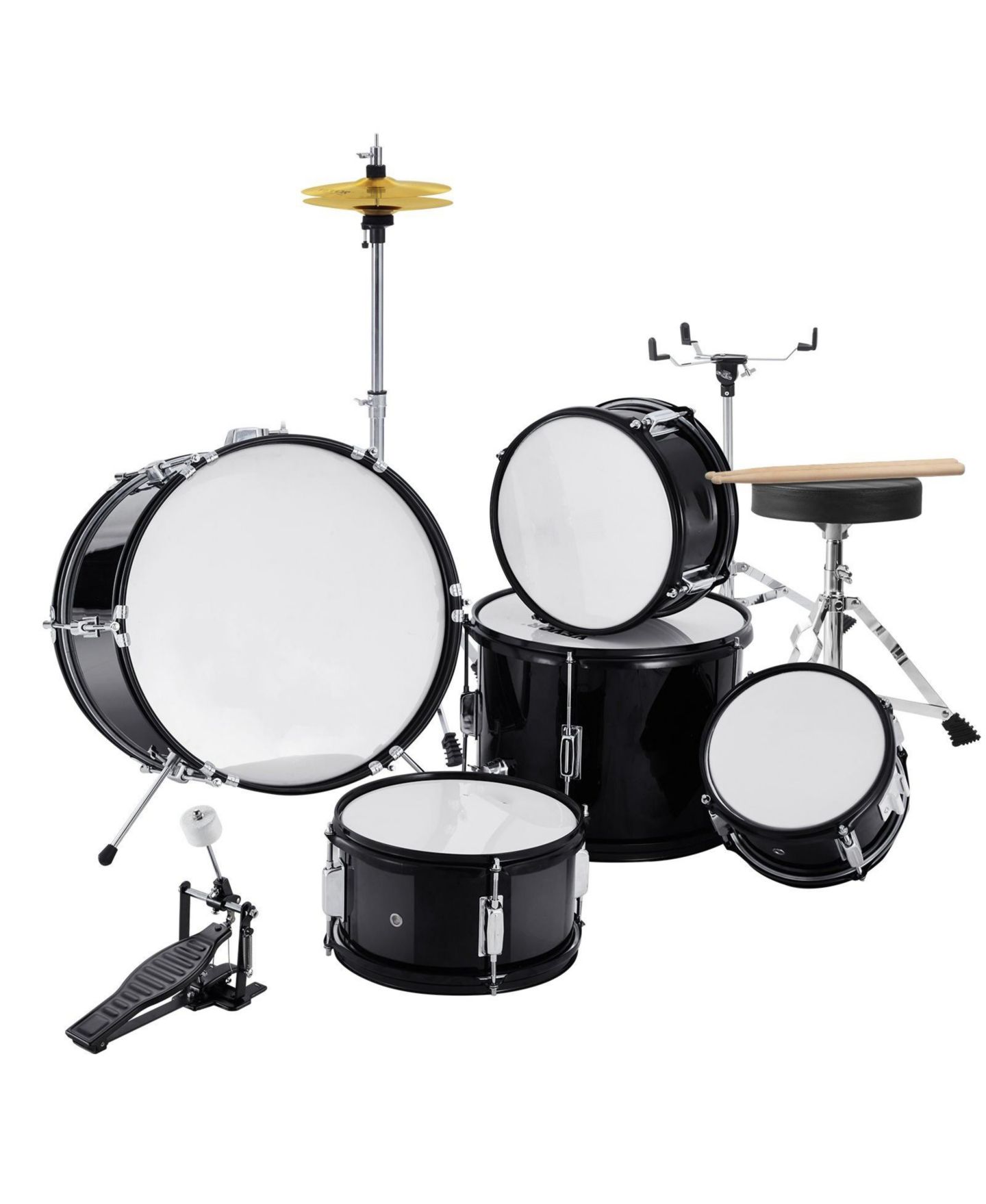 Детские игрушки SUGIFT Beginner Full Size Drum Kit, 5-Piece, Ages 6+, цвет: Чёрный — фото 1