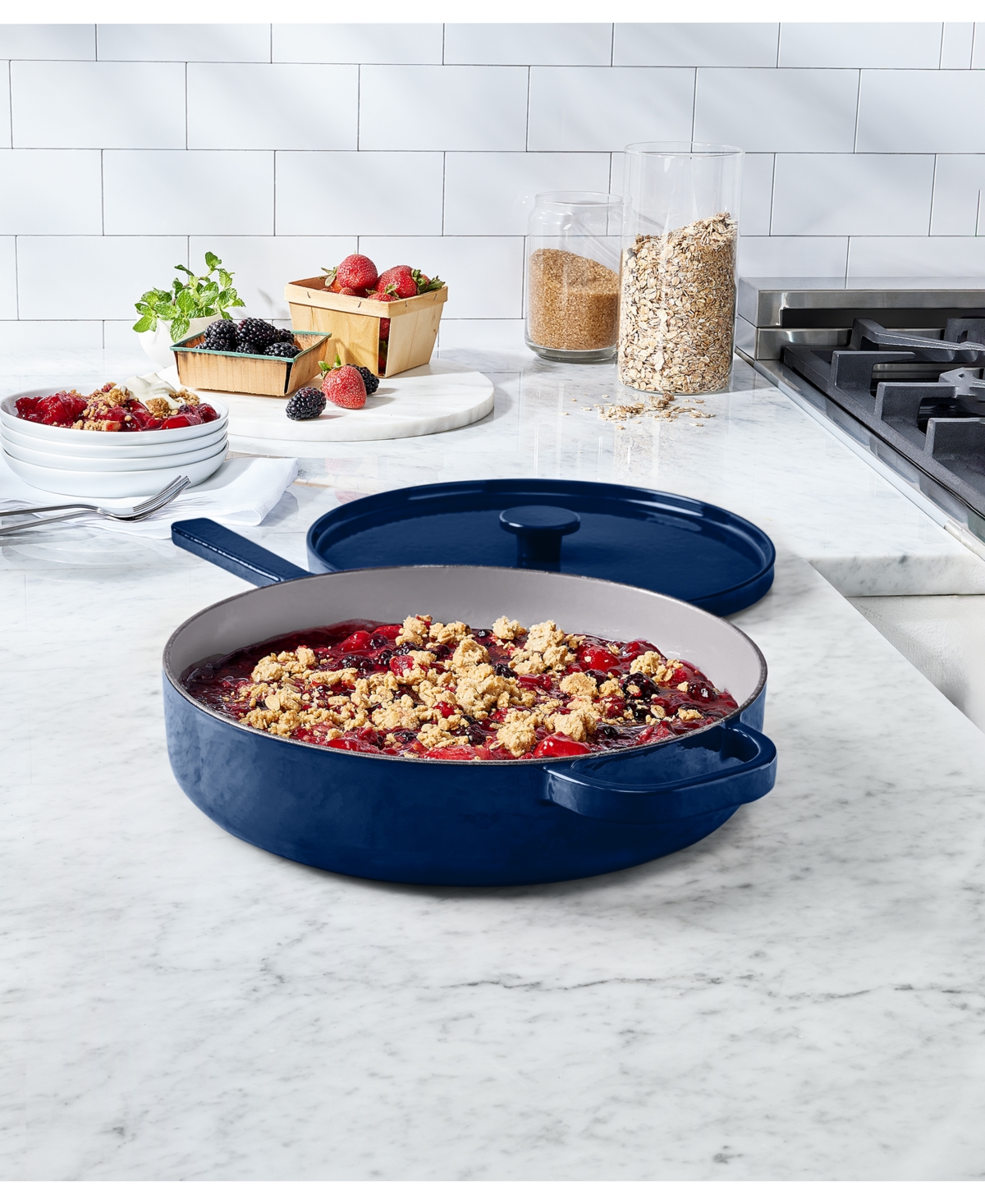 The Cellar Enameled Cast Iron 3.5-Qt. Bordeaux Braiser, Exclusively at Macy's