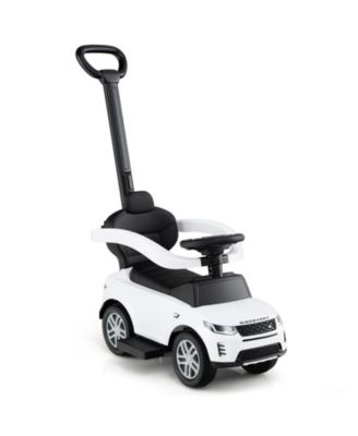 3 In 1 Land Rover Ride On Push Car For Kids With Handle Storage And Canopy