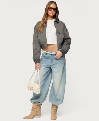 Women's Dolan Ruched Oversized Bomber Jacket