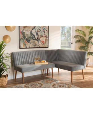 Alvis 2-Pc. Wood Mid-Century Dining Nook Banquette Set