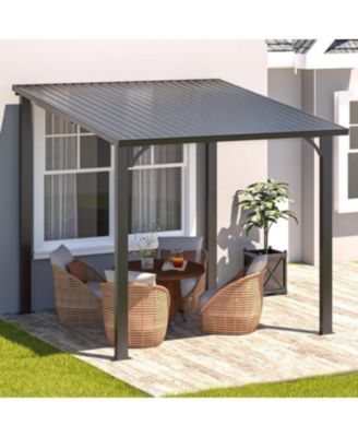 8'X8' Hardtop Gazebo Outdoor Pergola Lean to Metal Pergolas