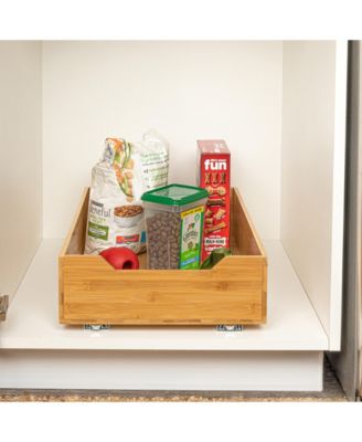 Glidez Bamboo Pull-Out Storage Organizer, 1-Tier Design, Natural
