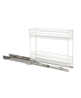 Glidez Steel Pull-Out Basket Storage Organizer, 2-Tier Design, White