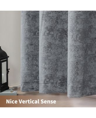 Fleece Textured Light Filtering Grommet Curtains Pair, 52"Wx