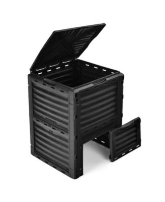 80-Gallon Outdoor Composter with Large Openable Lid and Bottom Exit Door