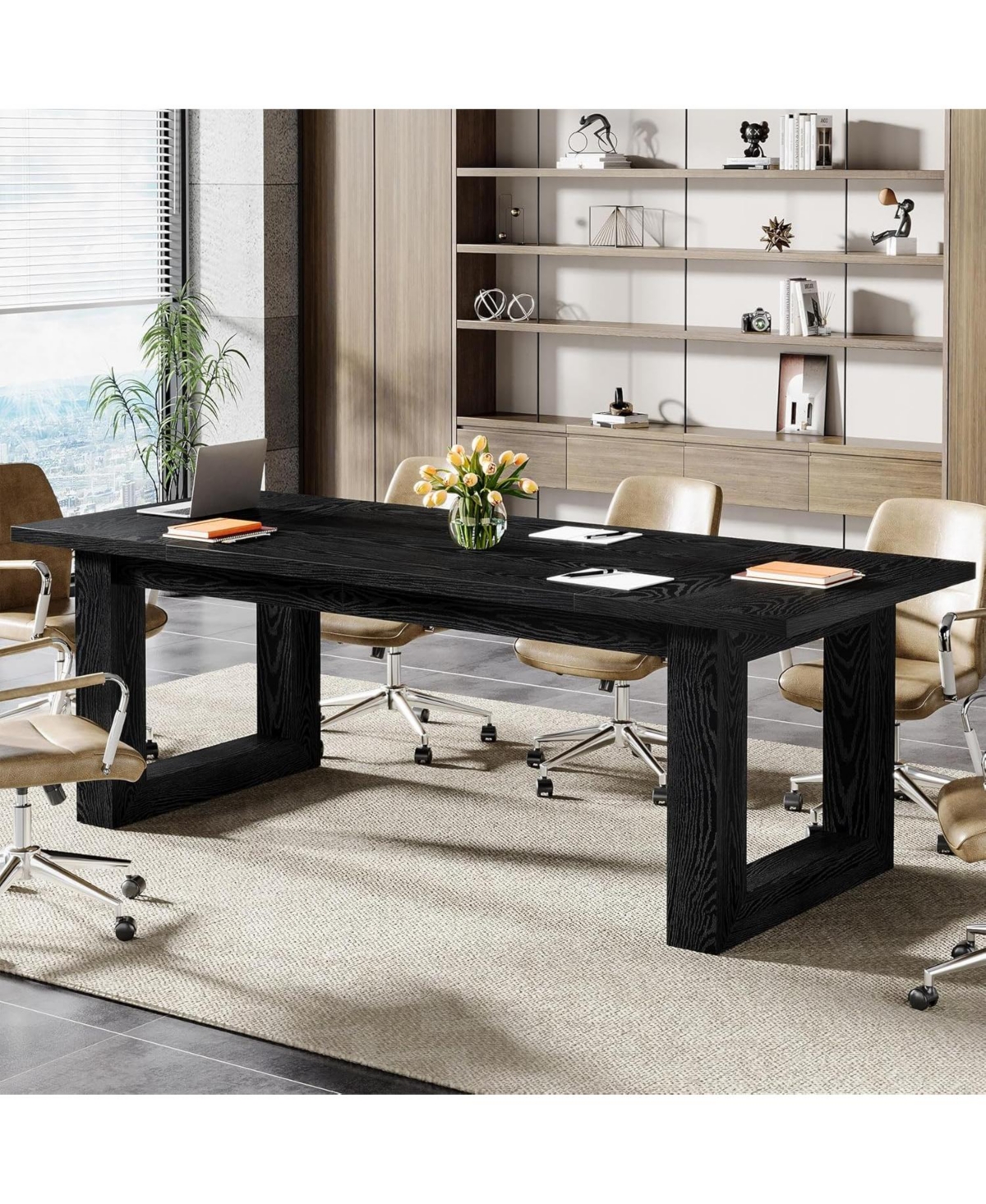 Tribesigns 2 Pcs Engineered Wood Modern Office Meeting Table