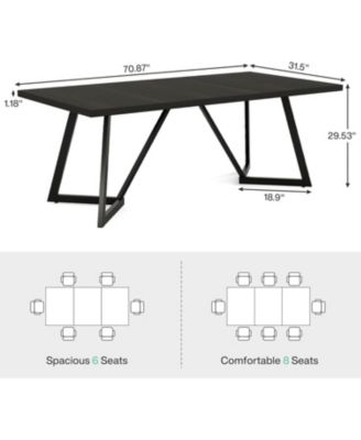 70.87" Conference Table, Rectangular Seminar Table Boardroom Desk for Office Meeting Conference Room