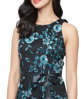 Women's Embroidered Tulle Midi Dress