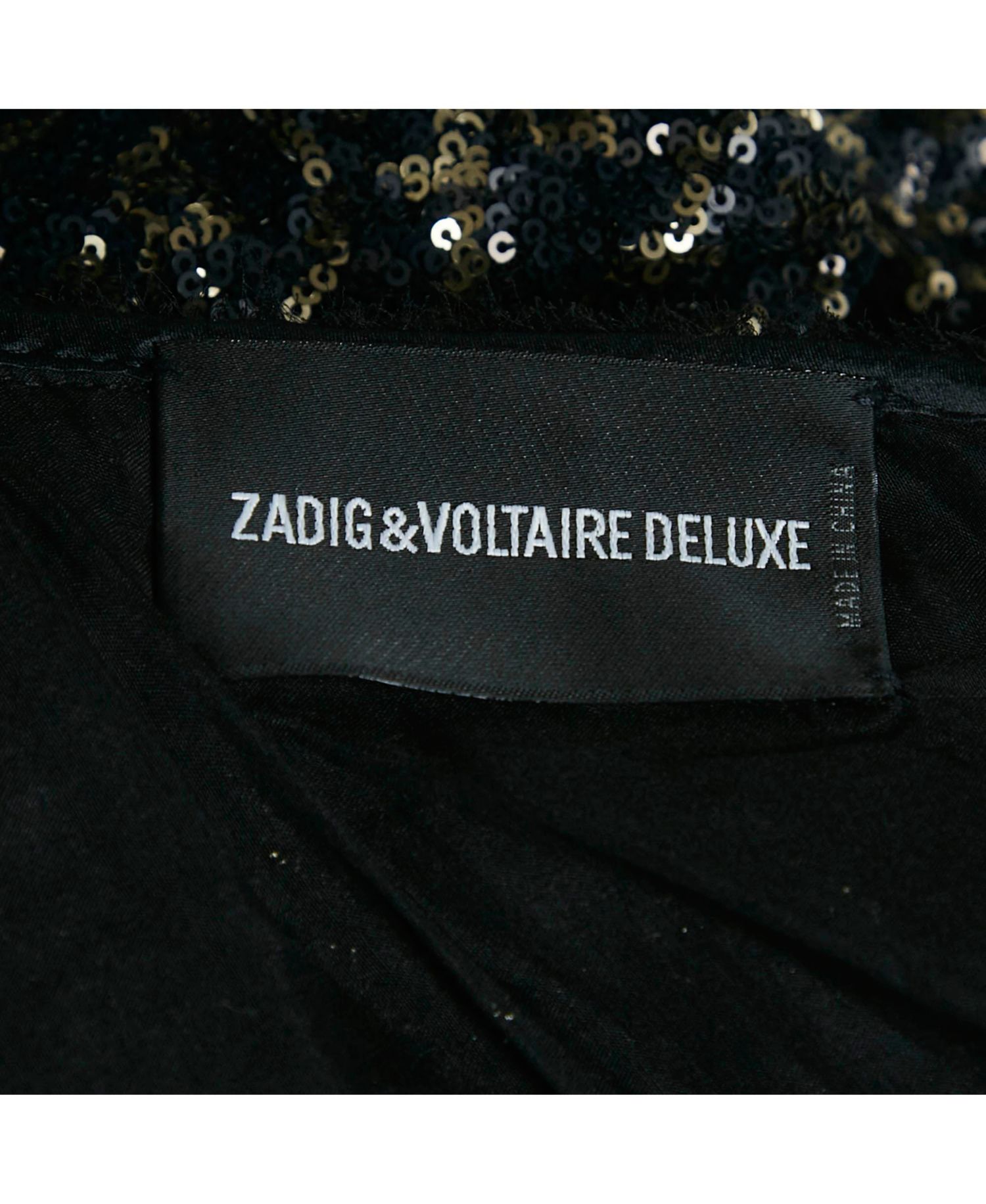 Women's Pre-Owned Zadig and Voltaire Deluxe Black/gold Sequin Rousse Mini Dress