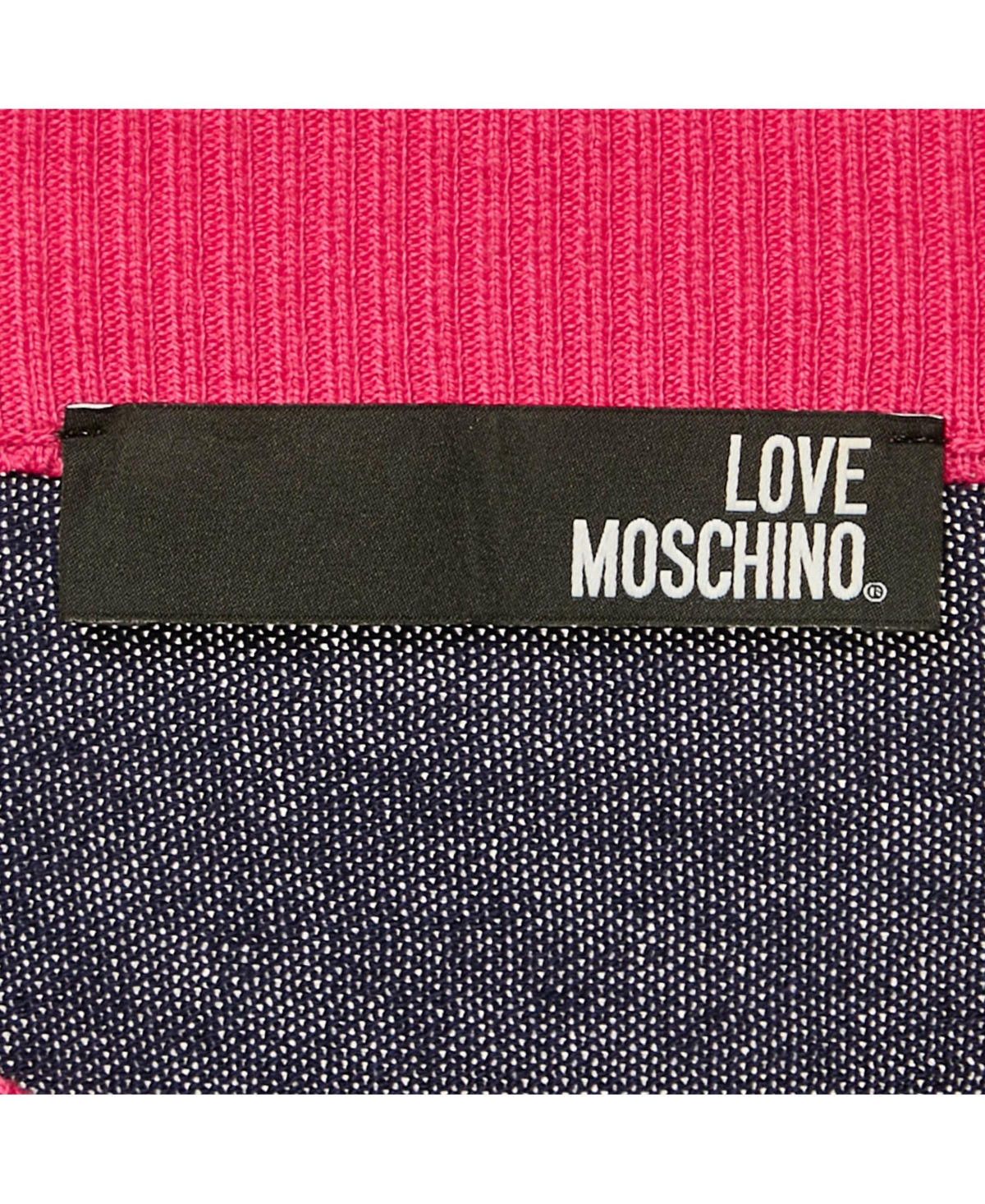 Pre-Owned Love Moschino Women's Navy Blue Sequin Embroidery Cotton Sweater Dress