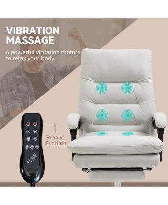 Microfibre Massage Office Chair with Heat, Reclining, Light