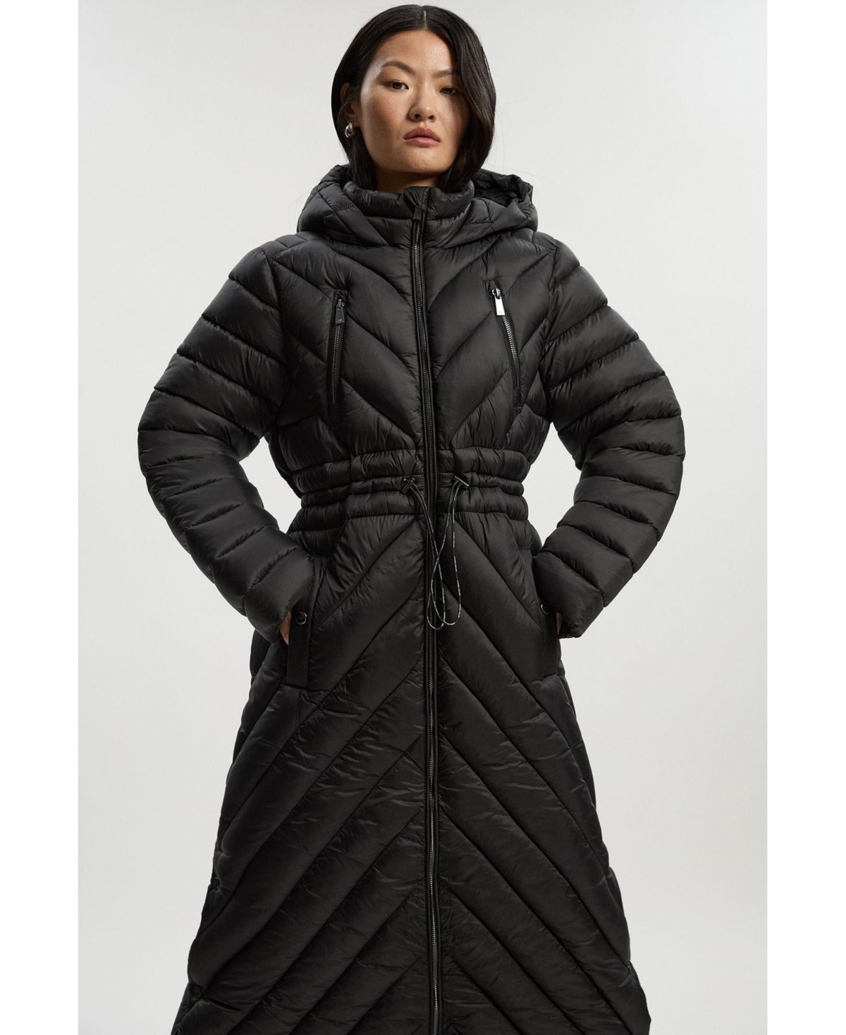 Karen Millen Women's Lightweight Packable Maxi Coat