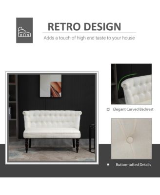 Armless Loveseat w/Button Tufted Design for Living Room,