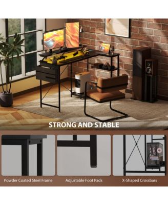 58" Reversible L Shaped Desk, Corner Computer Desk,