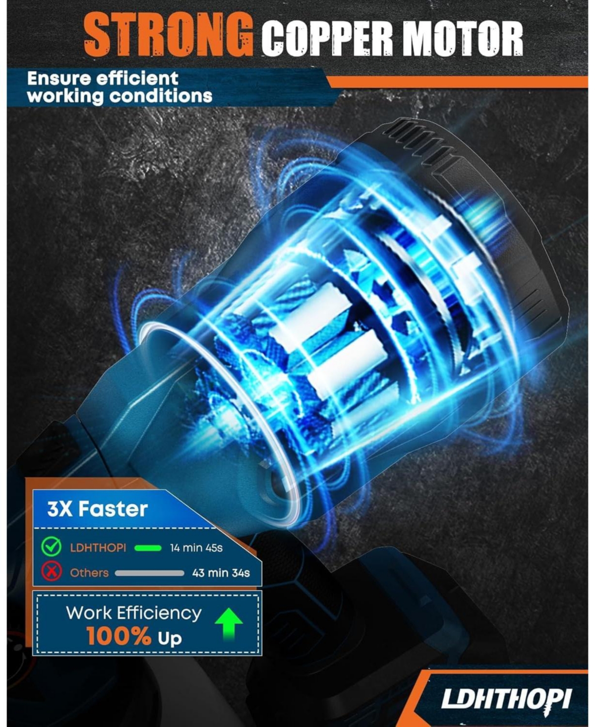 Ldhthopi Cordless Paint Sprayer 1000W with 2x4000mAh Batteries, 1200ml Container, 5 Copper Nozzles, Hvlp Technology for Home and Furniture Painting