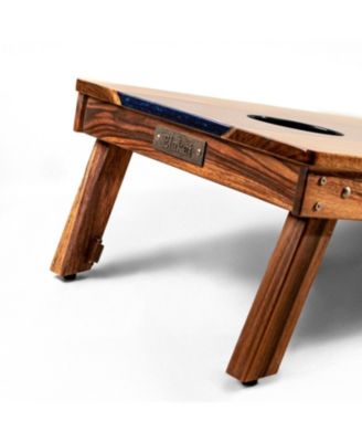 The River Epoxy Resin With Live Edge Acacia Pathfinder Art Cornhole Boards