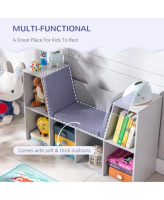 Cubby for Kids with Comfy Lounge Chair and Large Cube Shelves