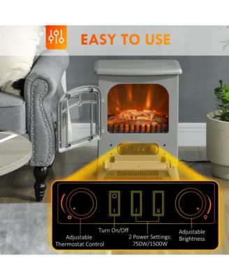 Electric Fireplace Heater with Realistic LED Flames