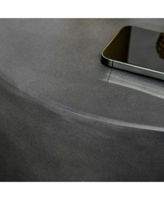 Accent Table with Concrete Finish, Round Side Table, Dark