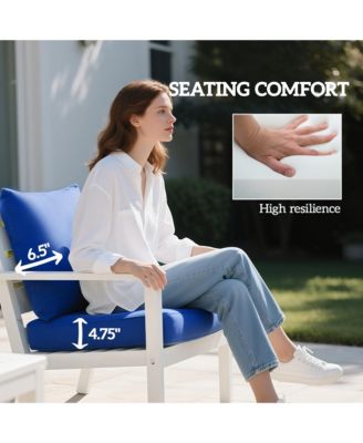 4 Outdoor Chair Cushions with Seat & Backrest, 24" x 24"