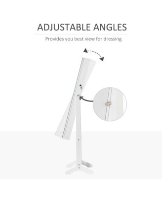 Full Body Mirro Jewelry Cabinet w/ LED Lights & 5-Tier Storage Shelves