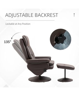 Swivel Recliner with Ottoman Reclining Chair and Footrest,