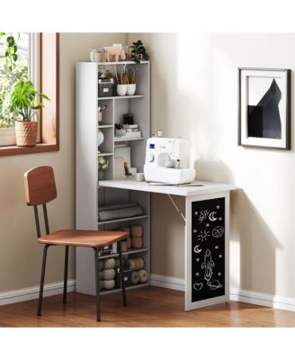 Convertible Desk with board & Shelf Multi-Function Table,