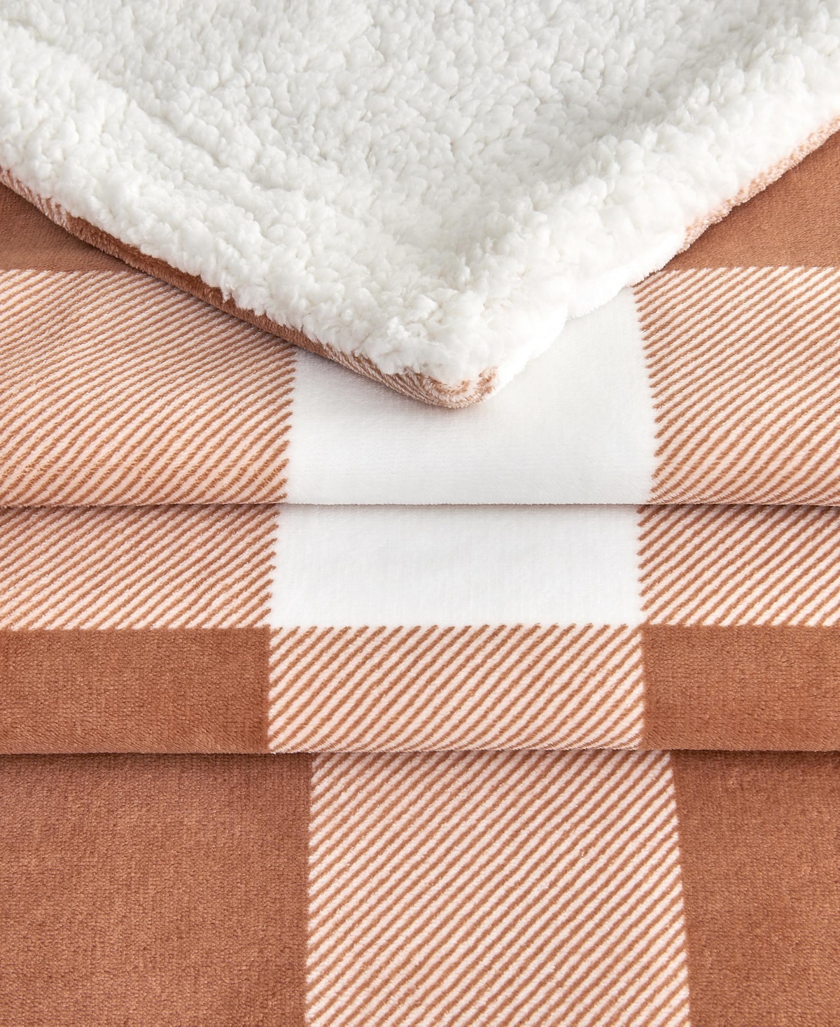 Linery & Co. Velvet Plush Reversible Sherpa Throw Blanket