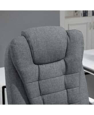 Executive Office Chair with Footrest, Linen-Fabric Computer Chair