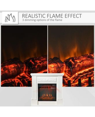 32" 1400W Electric Fireplace Mantel w/ Realistic LED Log Heater,