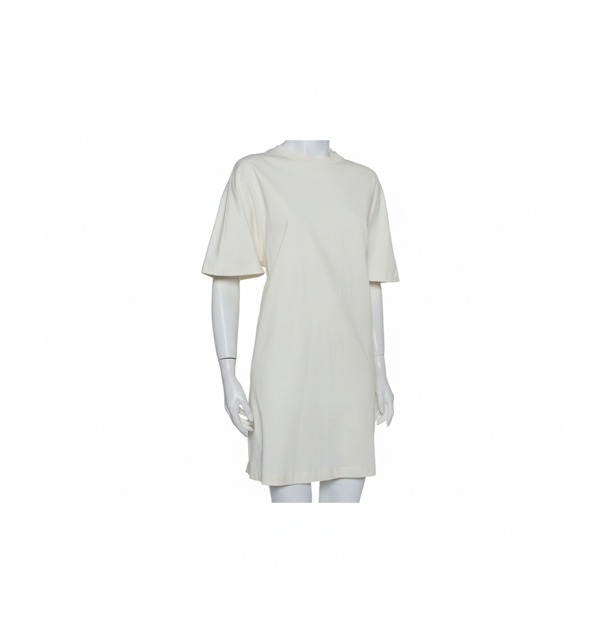 Pre-Owned Balenciaga Off White Cotton Knit Oversized T-Shirt Dress