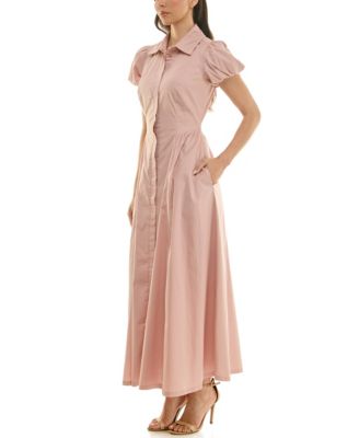 Women's Puff-Sleeve Collar Neck Shirt Dress