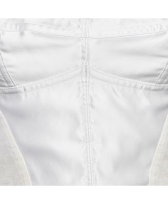 Women's White Mesh And Satin Bustier Top