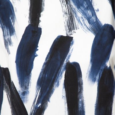 Women's f Cotton Brushstroke Print Short Sleeve Tunic Top