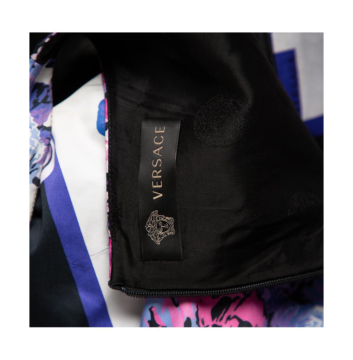 Pre-Owned Versace Women's Multicolor Printed Cotton Scoop Neck Sleeveless Shift Dress