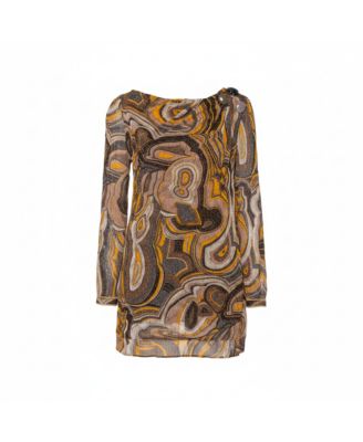 Women's Multicolor Lurex Knit Bead Embellished Tunic