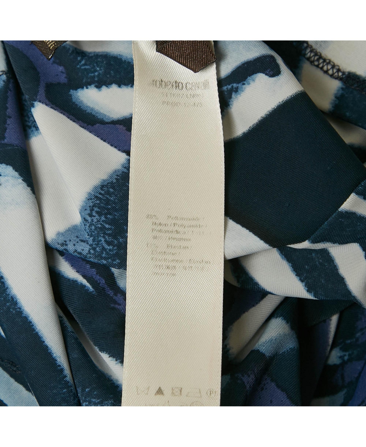 Pre-Owned Roberto Cavalli Women's Printed Jersey Neck Detail Top