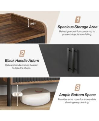 Narrow Shoe Cabinet with Doors for Compact Hallway Spaces