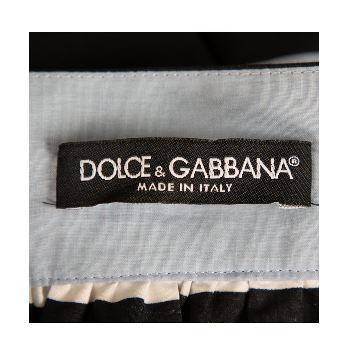 Pre-Owned Dolce & Gabbana Women's Pre-Owned Dolce and Gabbana Blue Striped Cotton Flared Mini Skirt