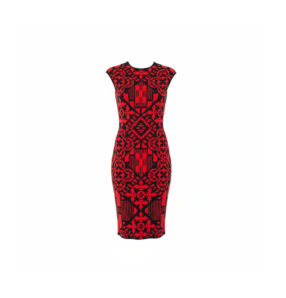 Pre-Owned Alexander Mcqueen Women's Jacquard Knit Sheath Dress
