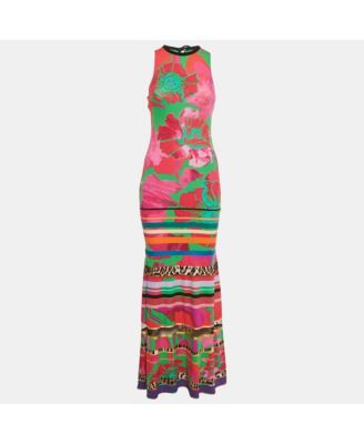 Womens Multicolor Printed Jersey Maxi Dress