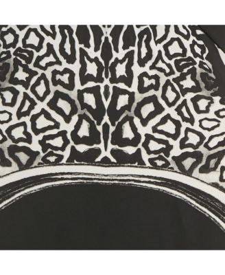 Women's Black Printed Jersey Brocch Detail Maxi Dress