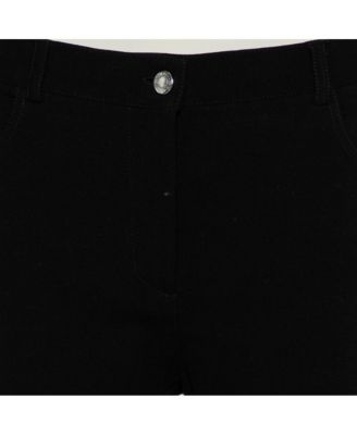 Women's Black Knit Zip Front Leggings