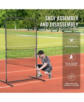 I-Screen Baseball Net, 7x4 ft Safety Pitching Screen with Carry Bag and Stakes, Heavy-Duty Batting Cage Protection Net