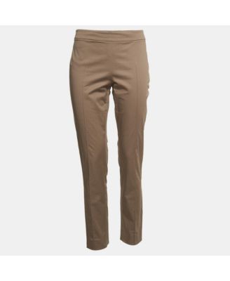 Women's Cheap And Chic Brown Cotton Skinny Trousers