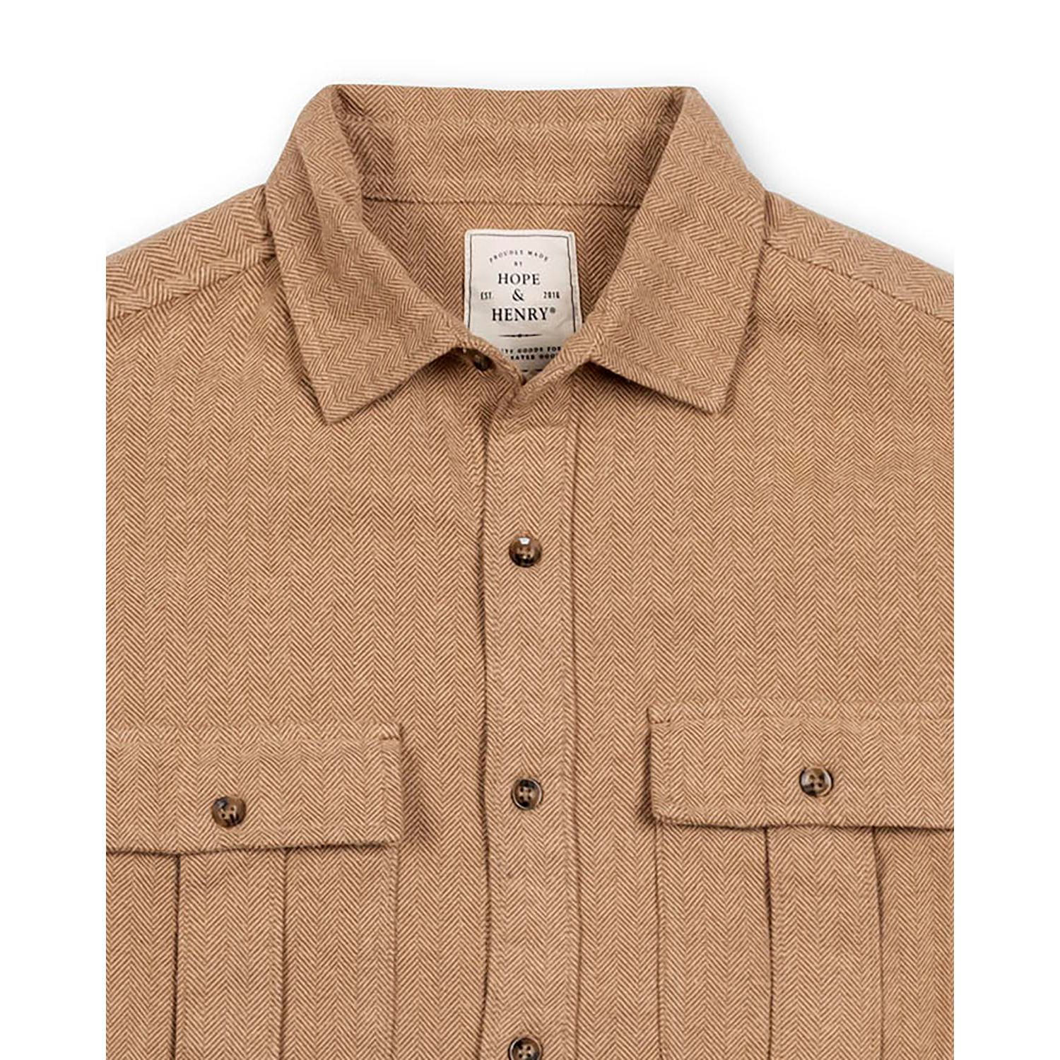 Men's Hope and Henry Organic Flannel Double Pocket Button Down Shirt