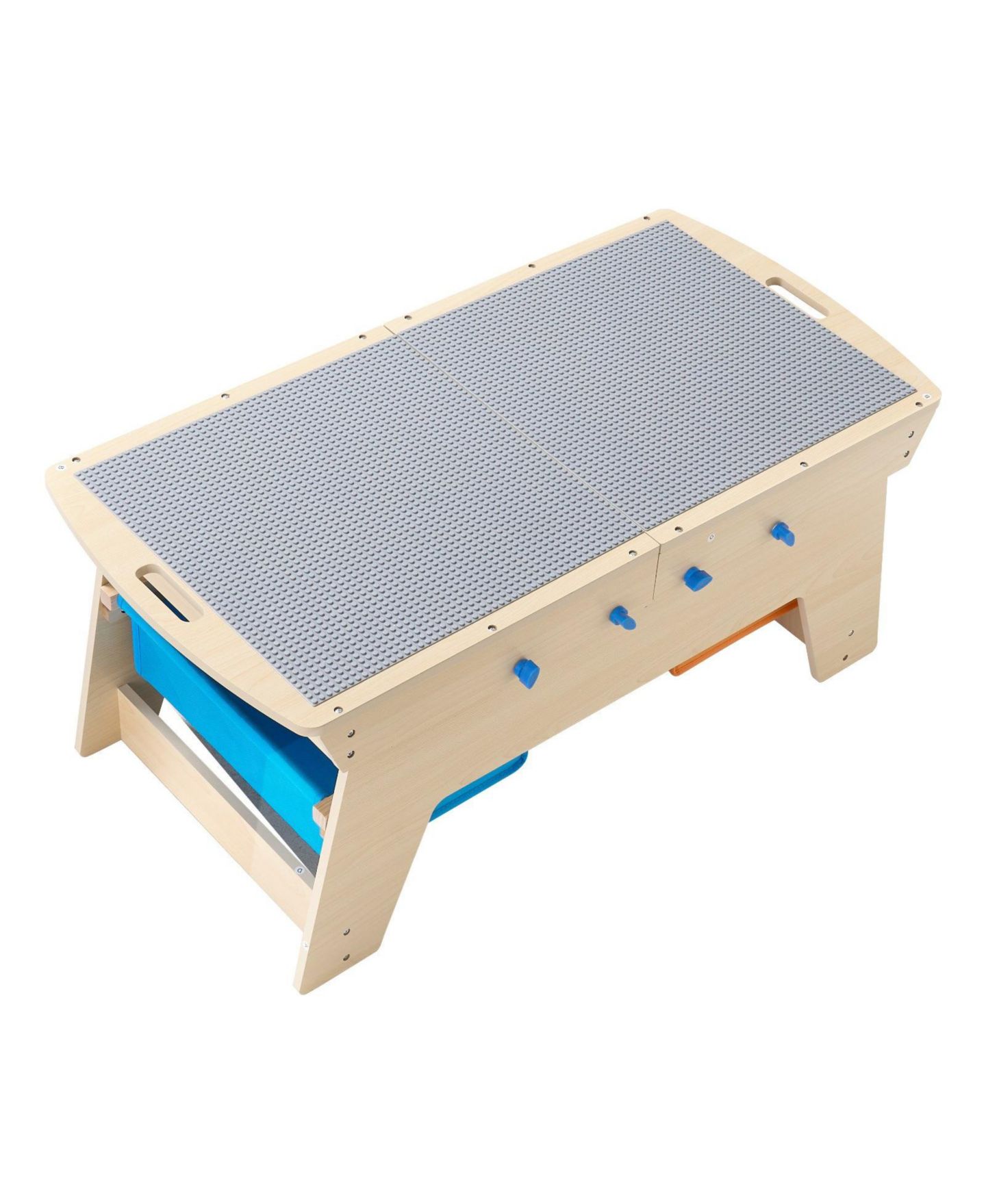 Детские конструкторы SUGIFT Multi-Activity Wooden 200-Piece Activity Table with 3 Storage Bins, Ages 3+, цвет: Натуральный — фото 11